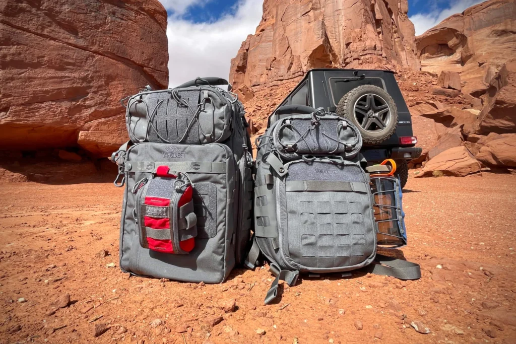 Elevate Your Outdoor Adventures with the 4-Person Grey Geo Picnic Backpack